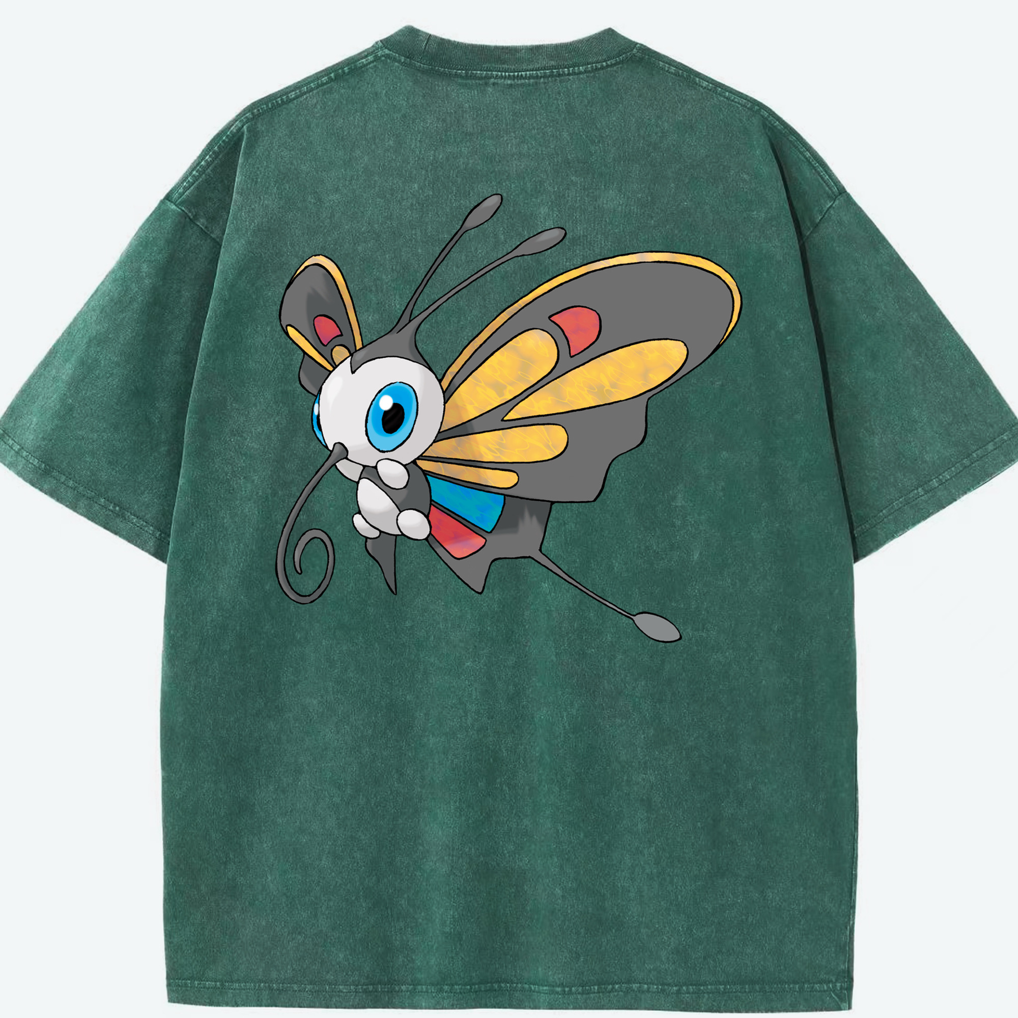 （画像用） ポケットモンスター Pokémon 綿100% ヴィンテージ風 半袖Tシャツ（背面プリント）